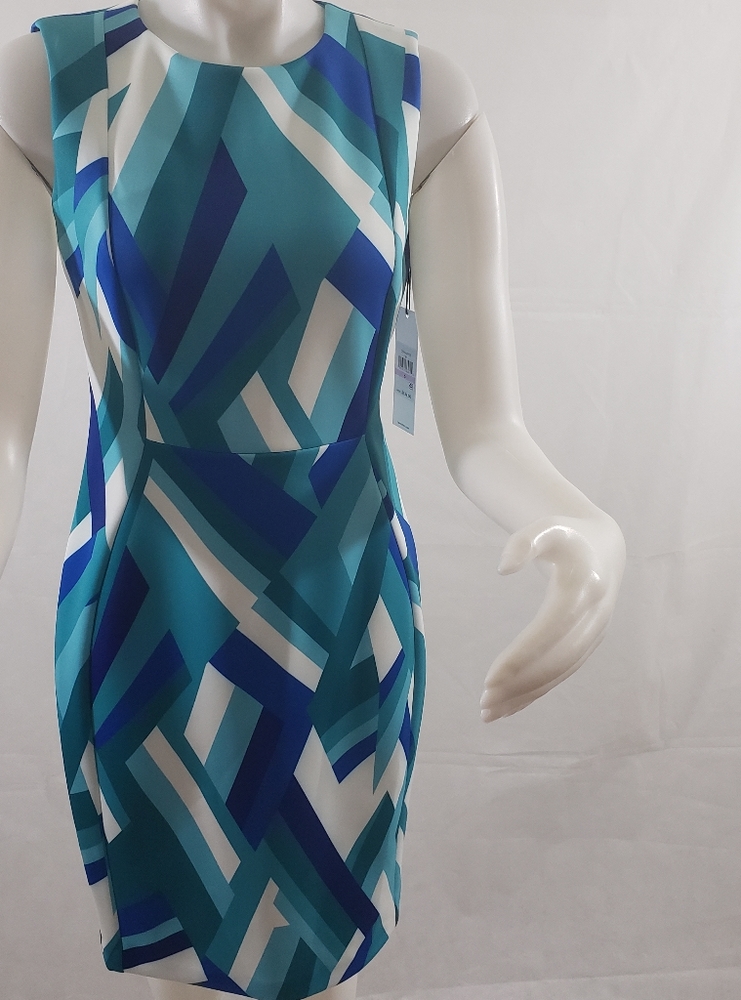 Calvin Klein scuba sleeveless sheath dress